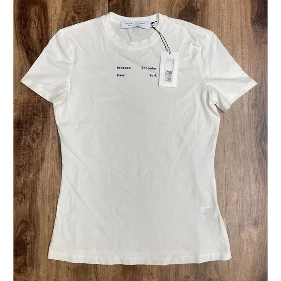 Proenza Schouler New York White Label Women's Solid Stretch Jersey T Shirt Sz S - Picture 1 of 9